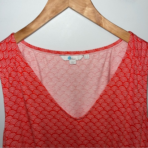 Boden Dress Size 18 US Long Red Pop Rainbow Dot Melinda Jersey V-Neck Midi - Picture 12 of 15